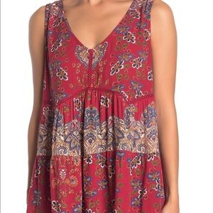 🌻 3/25 🌻 Angie Boho Paisley Ruffle Tank Top